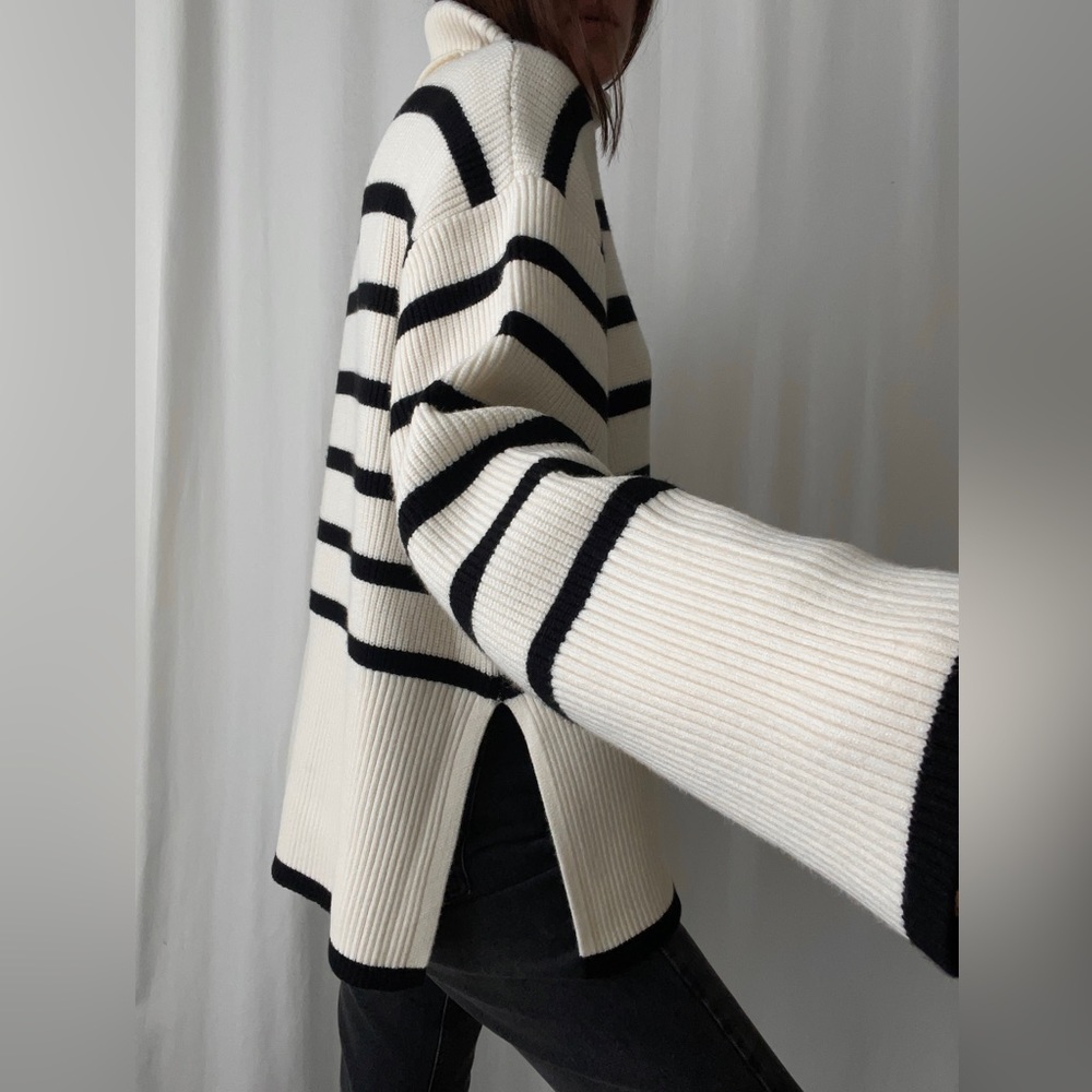 SYLVIE STRIPED SWEATER 🆕 — In Cream - Picture 3 of 10
